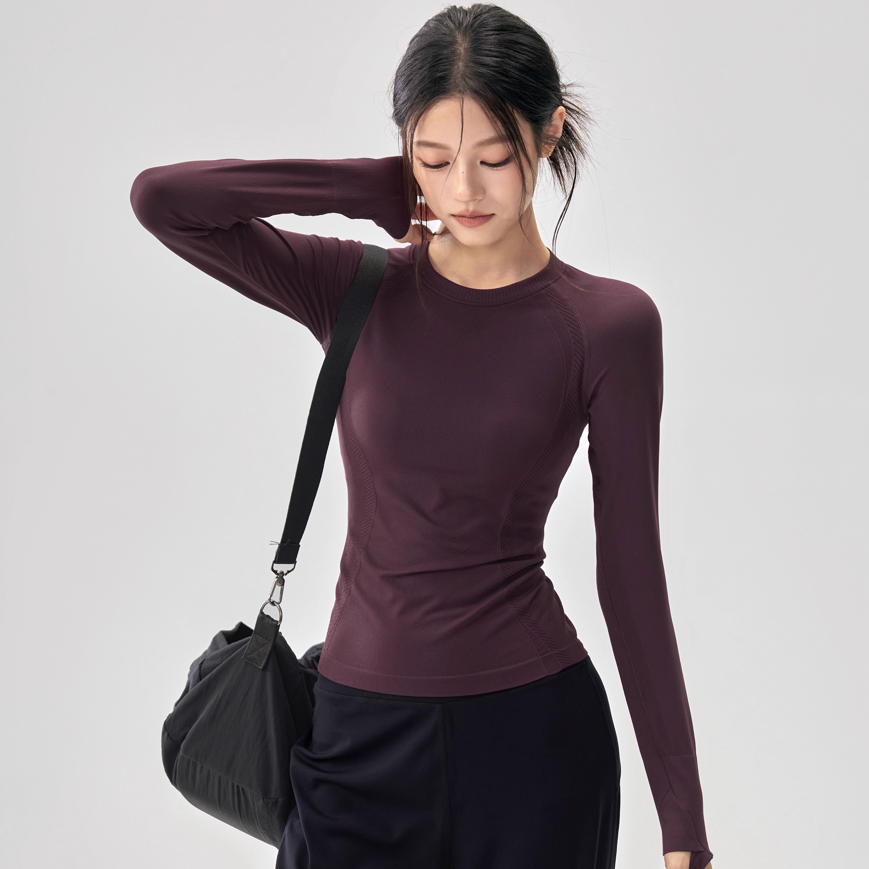 LULUVURU圆领瑜伽服修身弹力