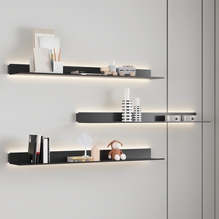 客厅墙上置物架小摆件收纳装饰壁挂一字层板展示架现代简约隔板