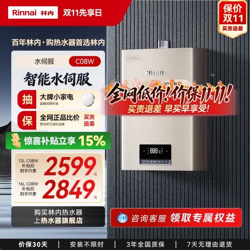 林内爆款智能水伺服燃气热水器