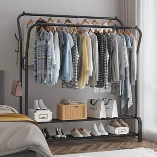 晾衣架落地卧室家用衣帽架晒衣架晾衣杆室内折叠挂衣服收纳衣架子