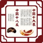 中药店十八反十九畏装 饰画海报挂图广告宣传贴画中医中药配伍禁忌