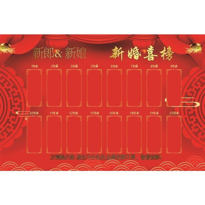 新郎新娘新婚喜榜海报展板婚庆恭贺新郎新娘新婚誌喜喜榜墙贴墙纸