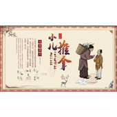 小儿推拿海报中医养生馆小儿推拿装 饰画按摩拔罐儿童经络穴位图贴