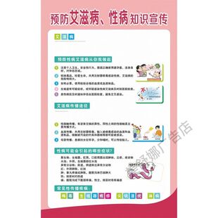 预防艾滋病海报防艾宣传标语学校社区疾病卫生健康写真PP背胶KT板