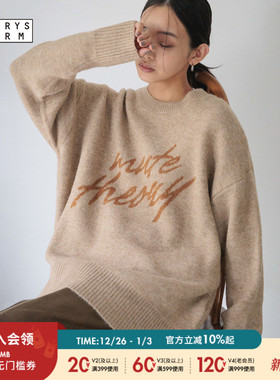 LOWRYS FARM毛衣女2025冬季新款字母提花慵懒针织衫605885