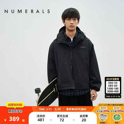 NUMERALS棉服男冬季新款运动宽松运动休闲连帽通勤厚外套144600