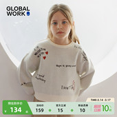 简约日系宽松长袖 GLOBAL 新款 毛衣女童2025冬季 上衣595574 WORK