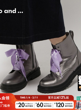 niko and ...时装靴女2025新款时尚中跟侧拉链短筒靴148534