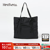 Heatherich提包2025新款 波点抽绳可调节通勤托特包581665