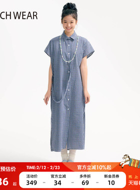 BUCH WEAR连衣裙女2025夏季新款休闲格纹长衬衫裙590705