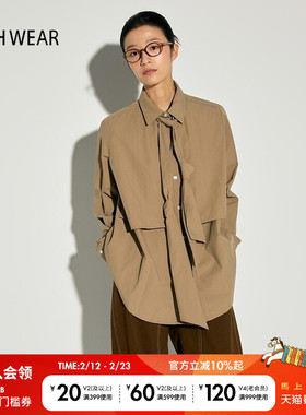 BUCH WEAR衬衫女2025春季时尚宽松日系翻领中长款上衣249720