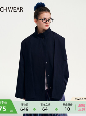 BUCH WEAR外套女2026春季新款设计感系带连帽可拆卸风衣654296