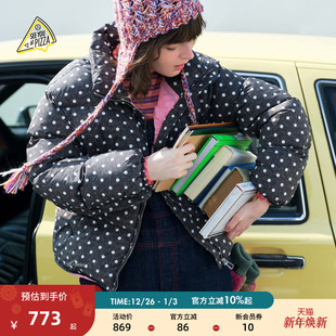 YOU 波点短款 新款 面包服641332 PIZZA羽绒服女2025冬季 SEE