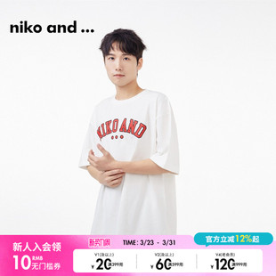 宽松印花通勤短袖 niko T恤男夏季 ...DMD 棉质上衣110296 and