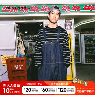 niko and ...NKJ牛仔裤男2026春季新款日系棉质牛仔背带裤611890