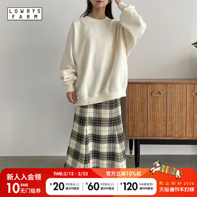 LOWRYS FARM半身裙女2025春夏淑女通勤格纹OL风鱼尾裙969397