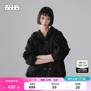 针织连帽夹克衫 LOWRYS 挺阔短款 新款 640878 FARM外套女2026春季