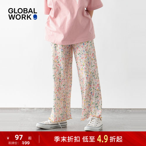 波点印花阔腿裤 复古舒适显灵动