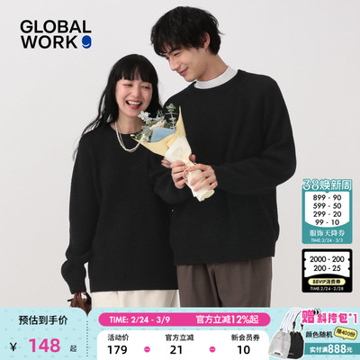 GLOBAL WORK 毛衣男女同款25冬季新款圆领内搭情侣款针织衫581134
