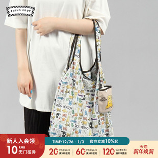FISHS Cats&Dogs系列卡通动物满印手提购物袋单肩包269164 EDDY