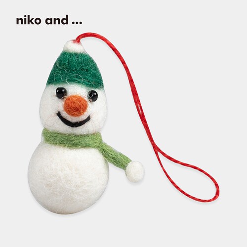 niko and ... 圣诞系列2025新款可爱便携雪人造型装饰挂件592342