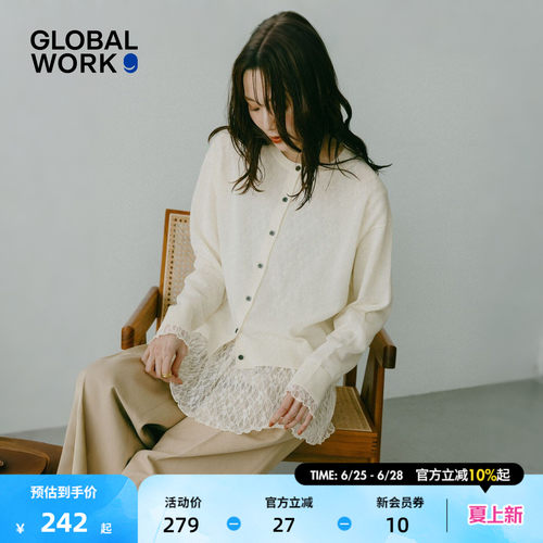 GLOBAL WORK 针织衫女2026夏季新款三色含亚麻薄款开衫650272
