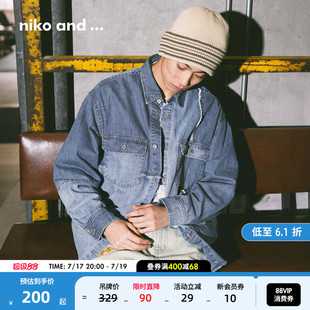 niko and ...NKJ牛仔衬衫男2026年春季新款拼接棉质外套611876