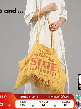 niko and ...单肩包2025春夏大容量复古印花通勤帆布包149369