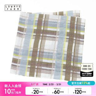 森系复古撞色格纹领巾643021 方巾女2026新款 LOWRYS FARM