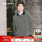 POLO衫 niko 636898 新款 休闲条纹松弛感长袖 and ...卫衣男2026春季
