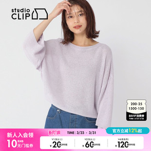 CLIP 宽松休闲薄款 针织衫 新款 圆领上衣328537 女2026春季 studio