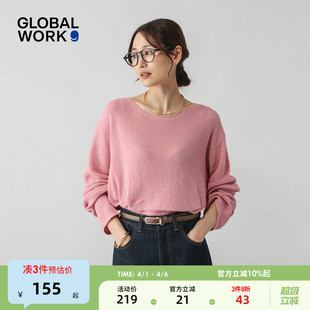 休闲长袖 GLOBAL 圆领含棉毛衣577949 新款 女2026春季 WORK 针织衫