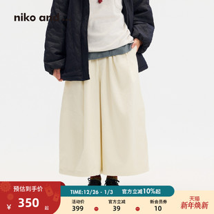 女 十五 2025冬季 niko 棉质灯芯绒阔腿裤 ...长裤 新款 635203 and