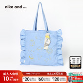 ...单肩包2025新款 niko and 简约清新串珠挂件荷叶边手提包303111