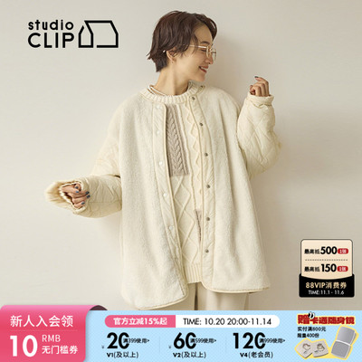 studio CLIP 棉服2025冬季新款排扣文艺保暖中长款外套569049