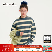 and ...T恤男女同款 26春季 niko 新款 复古条纹松弛棉质上衣631287