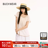 WEAR T恤女2025年夏季 新款 BUCH 文艺设计感圆领短袖 上衣578027