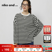 and ...T恤26春季 新款 niko 时尚 显瘦宽松简约日系套头上衣134219