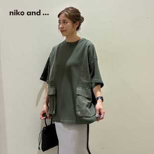 男女同款 niko 新款 ...T恤2025年夏季 拼接双口袋T恤568615 and