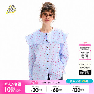 PIZZA衬衫 女2026春季 新款 上衣325516 SEE 可爱女士长袖 YOU