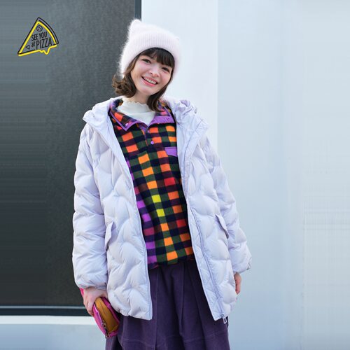 SEE YOU at PIZZA羽绒服女2025冬季新款泡芙连帽厚外套641329