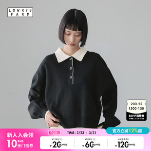 假两件撞色翻领针织衫 新款 636126 FARM毛衣女2026春季 LOWRYS