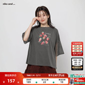 and ...T恤女2026春季 新款 niko 含棉印花镂空短袖 上衣571800