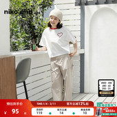 少女休闲印花短款 niko 上衣127633 新款 时尚 and ...T恤女夏季