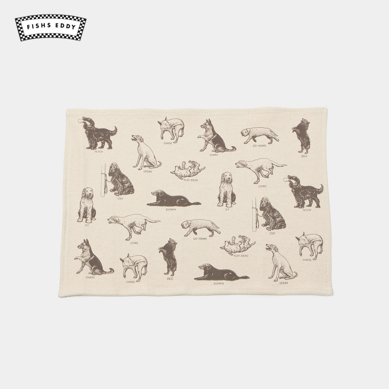 FISHS EDDY Cats&Dogs系列方形平面图案日系复古隔热垫餐垫949461