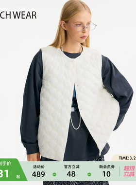 BUCH WEAR马甲女2025冬季新款宽松菱格绗缝夹棉马甲外套602753