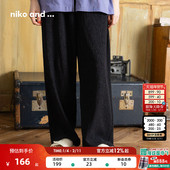直筒垂感宽松裤 niko 子286612 女2025年夏季 新款 and ...休闲裤