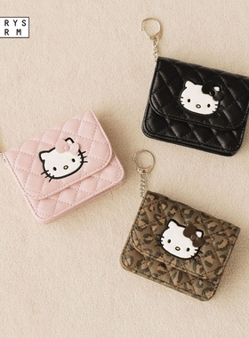 LOWRYS FARM Sanrio联名2025新款Kitty菱格卡包挂件收纳包580257