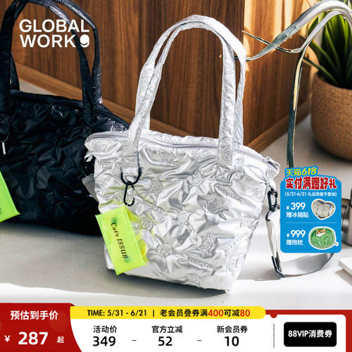 GLOBAL WORK cat's issue系列2026新款银色潮流猫咪提包636178