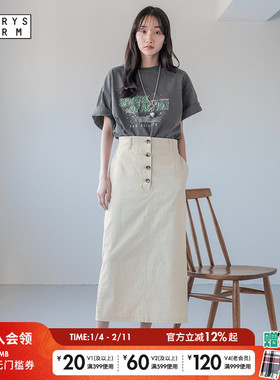 LOWRYS FARM半身裙女2025春季时尚休闲简约日系长裙110320